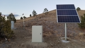 Solar powered irrigation system for roadway